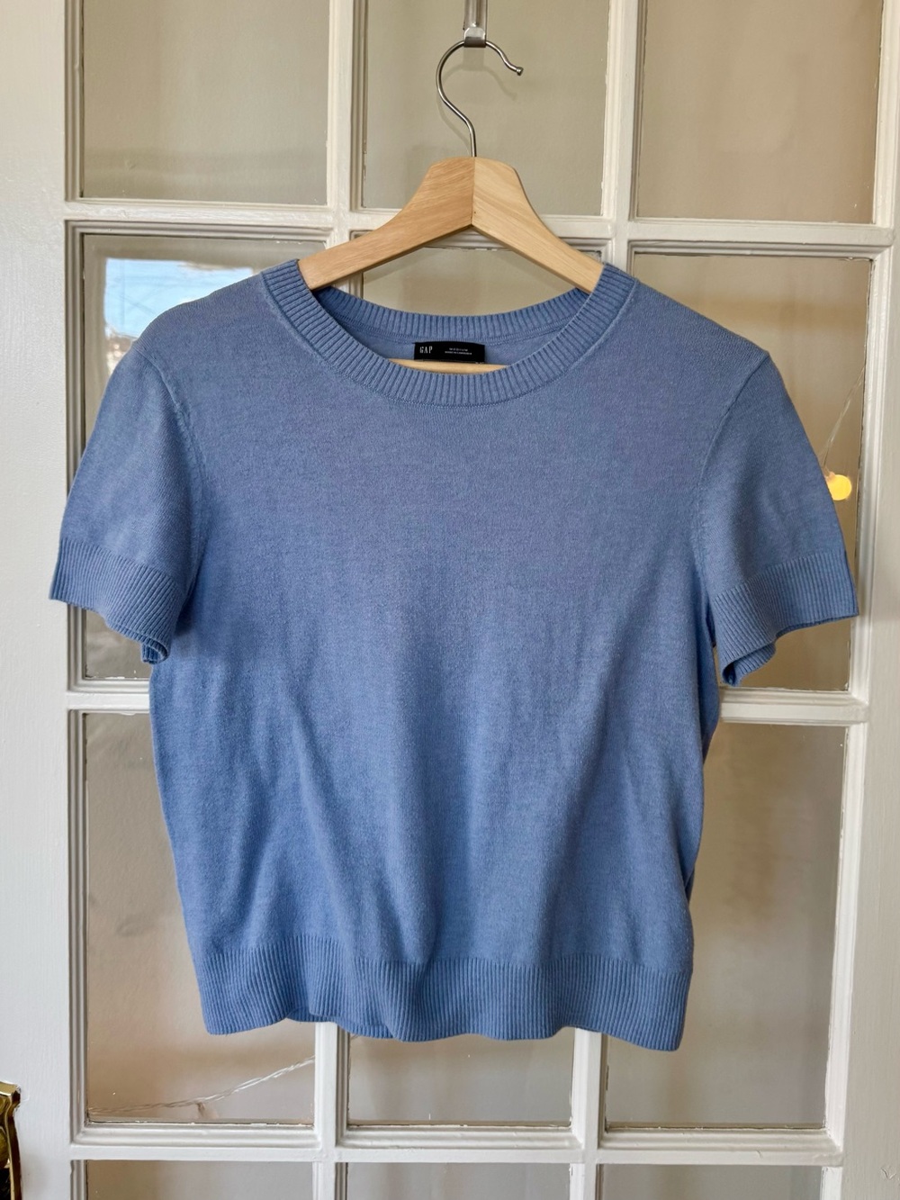 Light Powder Blue Short Sleeve Knit Top by GAP